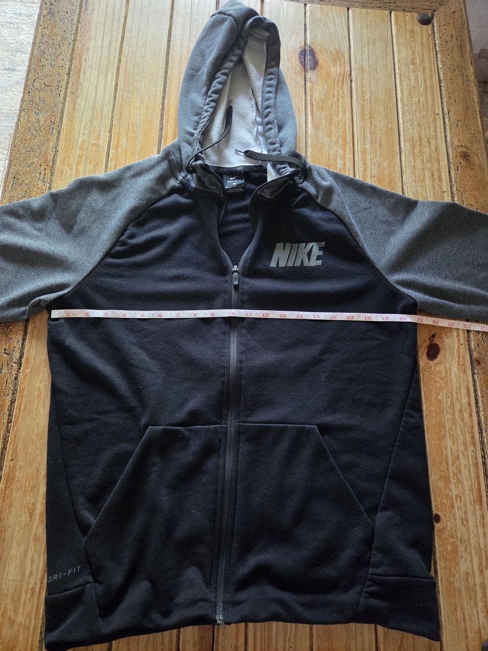 Nike Black and Dark Gray Full-Zip Hooded Athletic Jacket